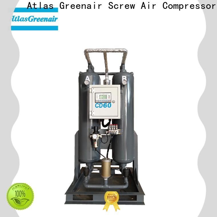 Atlas Greenair Screw Air Compressor compressed air dryer with an air compressed actuated valve for tropical area