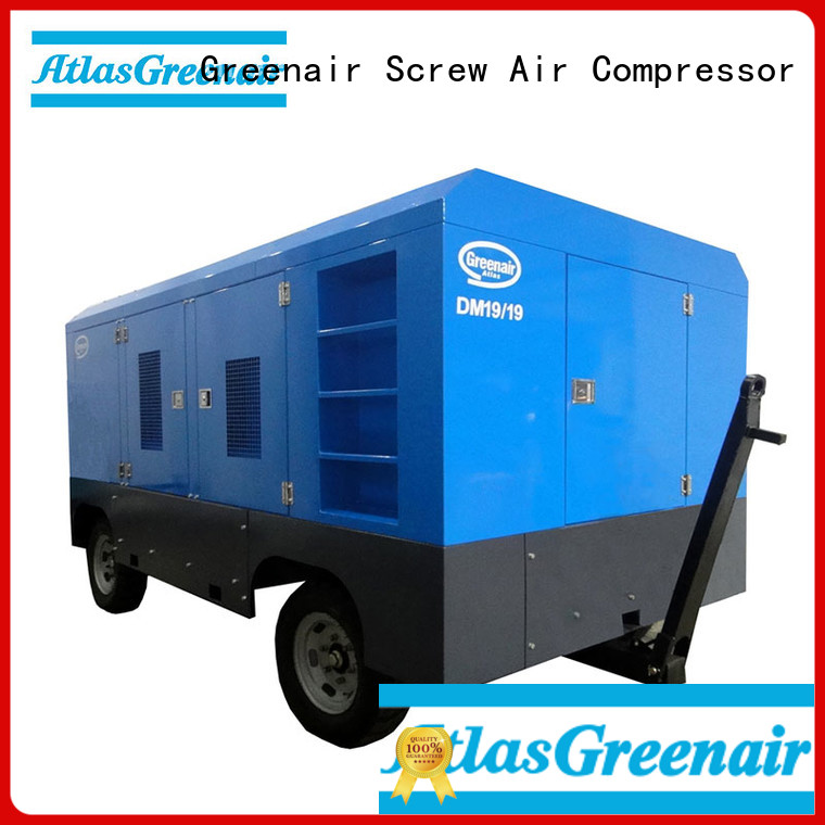 Diseño de proveedor de compresores de aire móviles Atlas Greenair Screw Air Compressor